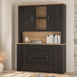 Szeroka witryna CHISBURY 150 cm czarny – Meble Forte