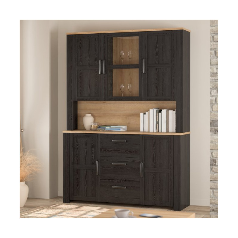 Szeroka witryna CHISBURY 150 cm czarny – Meble Forte