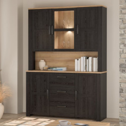 Szeroka witryna CHISBURY 150 cm czarny – Meble Forte