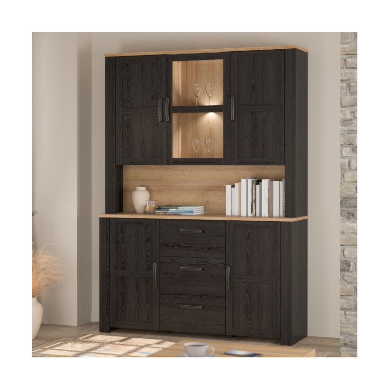 Szeroka witryna CHISBURY 150 cm czarny – Meble Forte