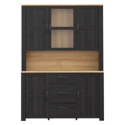 Szeroka witryna CHISBURY 150 cm czarny – Meble Forte