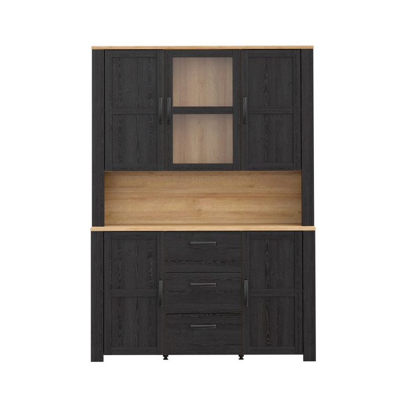 Szeroka witryna CHISBURY 150 cm czarny – Meble Forte