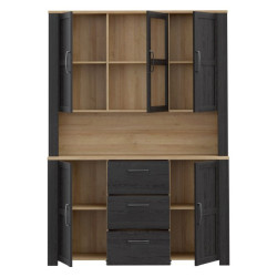 Szeroka witryna CHISBURY 150 cm czarny – Meble Forte