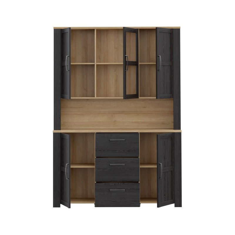 Szeroka witryna CHISBURY 150 cm czarny – Meble Forte