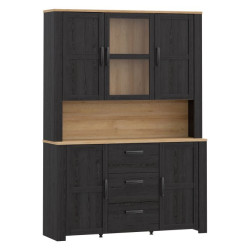 Szeroka witryna CHISBURY 150 cm czarny – Meble Forte