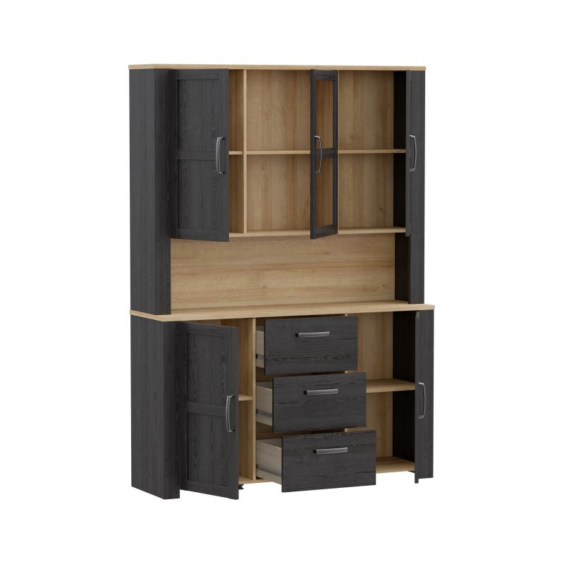 Szeroka witryna CHISBURY 150 cm czarny – Meble Forte