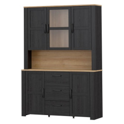 Szeroka witryna CHISBURY 150 cm czarny – Meble Forte