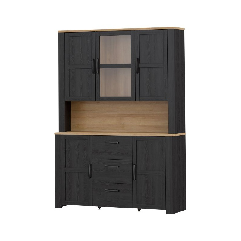 Szeroka witryna CHISBURY 150 cm czarny – Meble Forte