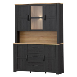 Szeroka witryna CHISBURY 150 cm czarny – Meble Forte