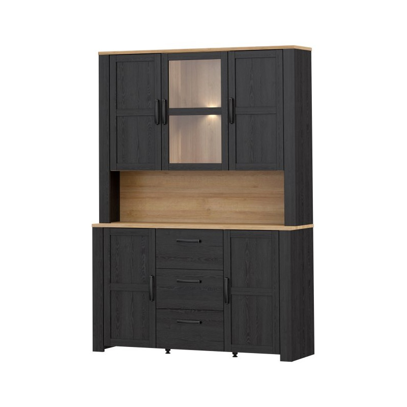 Szeroka witryna CHISBURY 150 cm czarny – Meble Forte