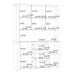 Szeroka witryna CHISBURY 150 cm czarny – Meble Forte