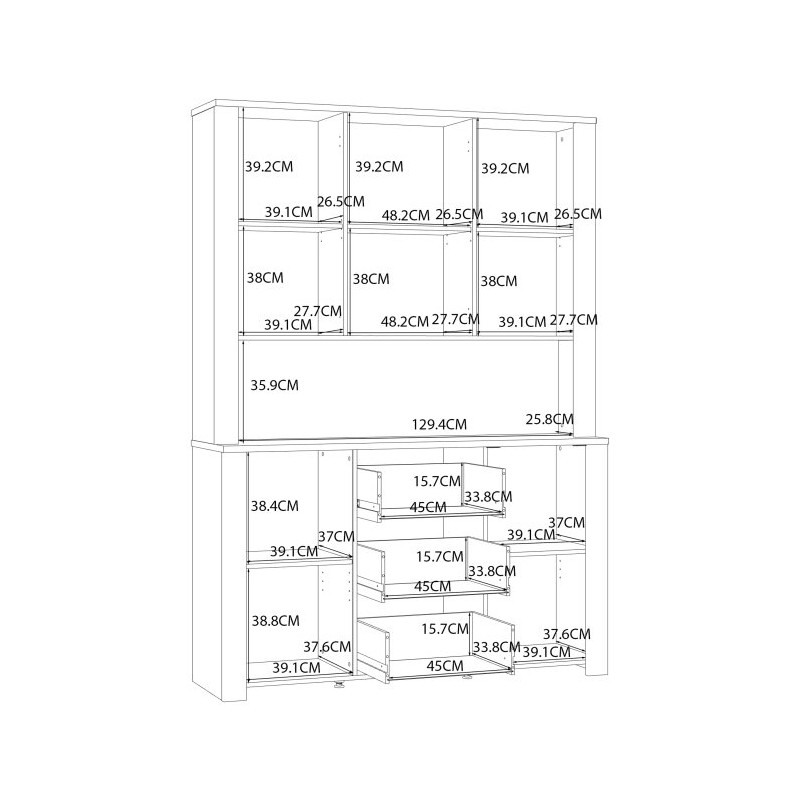 Szeroka witryna CHISBURY 150 cm czarny – Meble Forte