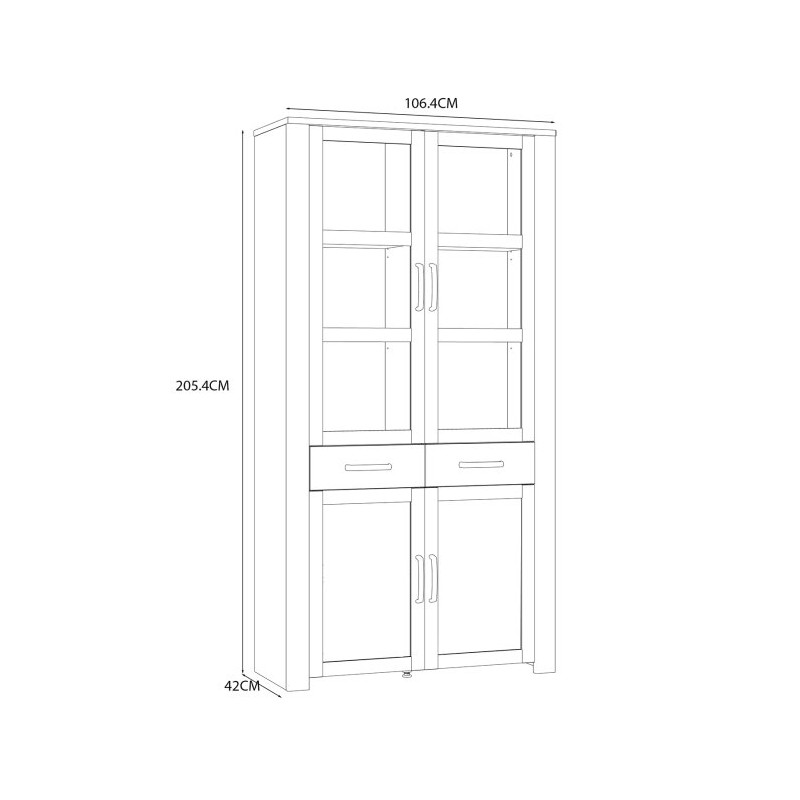 Witryna z szufladami CHISBURY 110 cm czarny - Meble Forte