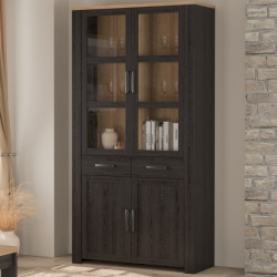 Witryna z szufladami CHISBURY 110 cm czarny - Meble Forte