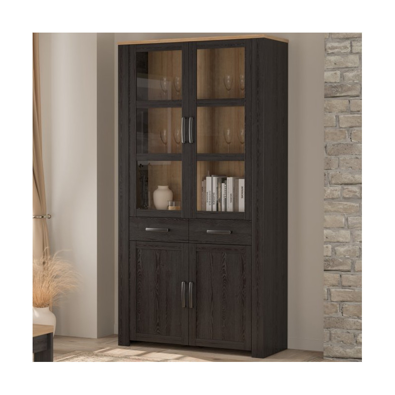 Witryna z szufladami CHISBURY 110 cm czarny - Meble Forte