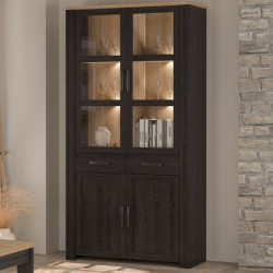 Witryna z szufladami CHISBURY 110 cm czarny - Meble Forte