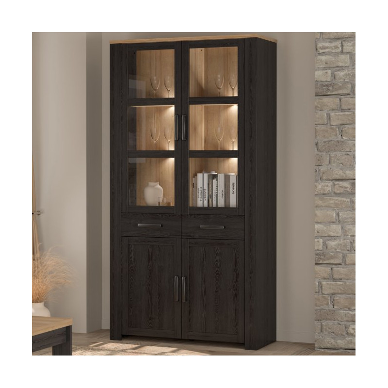 Witryna z szufladami CHISBURY 110 cm czarny - Meble Forte