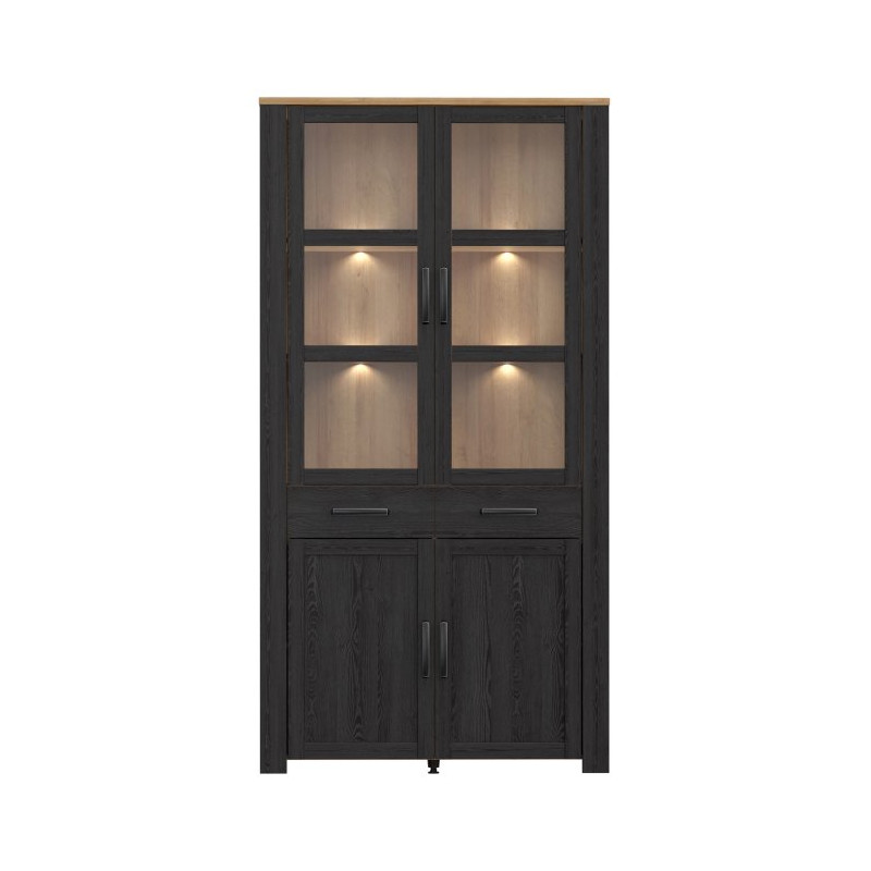 Witryna z szufladami CHISBURY 110 cm czarny - Meble Forte