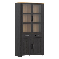 Witryna z szufladami CHISBURY 110 cm czarny - Meble Forte