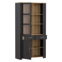 Witryna z szufladami CHISBURY 110 cm czarny - Meble Forte