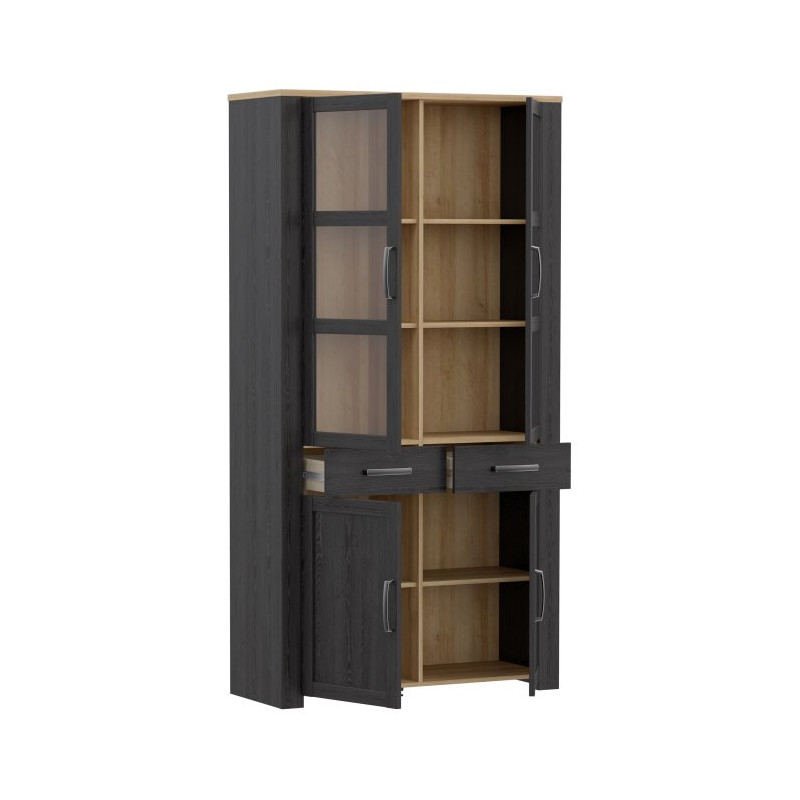 Witryna z szufladami CHISBURY 110 cm czarny - Meble Forte