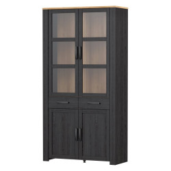 Witryna z szufladami CHISBURY 110 cm czarny - Meble Forte