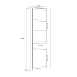 Wąska witryna CHISBURY 70 cm czarny – Meble Forte