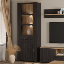 Wąska witryna CHISBURY 70 cm czarny – Meble Forte