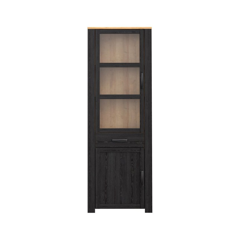 Wąska witryna CHISBURY 70 cm czarny – Meble Forte