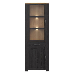 Wąska witryna CHISBURY 70 cm czarny – Meble Forte