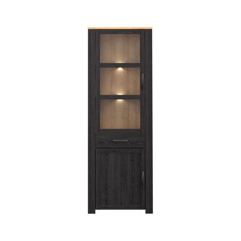 Wąska witryna CHISBURY 70 cm czarny – Meble Forte