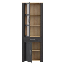 Wąska witryna CHISBURY 70 cm czarny – Meble Forte