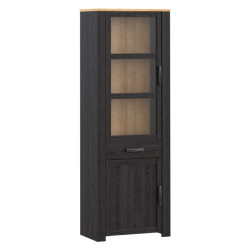 Wąska witryna CHISBURY 70 cm czarny – Meble Forte