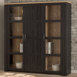 Wysoka witryna CHISBURY 150 cm czarny – Meble Forte