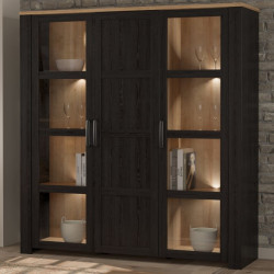 Wysoka witryna CHISBURY 150 cm czarny – Meble Forte