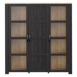 Wysoka witryna CHISBURY 150 cm czarny – Meble Forte