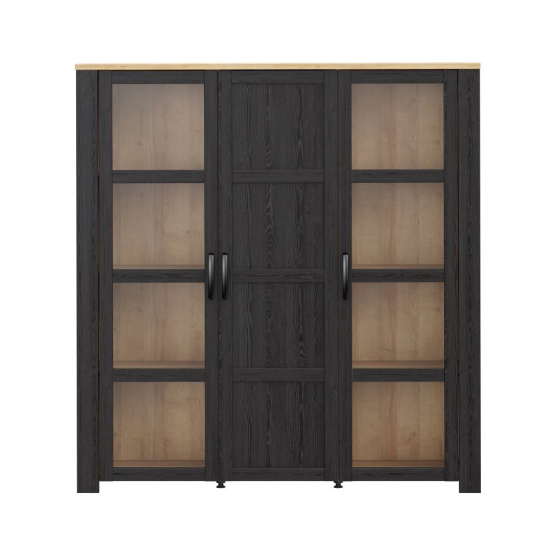 Wysoka witryna CHISBURY 150 cm czarny – Meble Forte