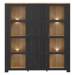Wysoka witryna CHISBURY 150 cm czarny – Meble Forte