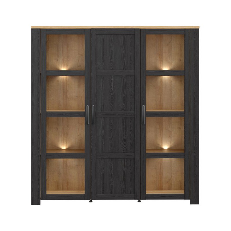 Wysoka witryna CHISBURY 150 cm czarny – Meble Forte