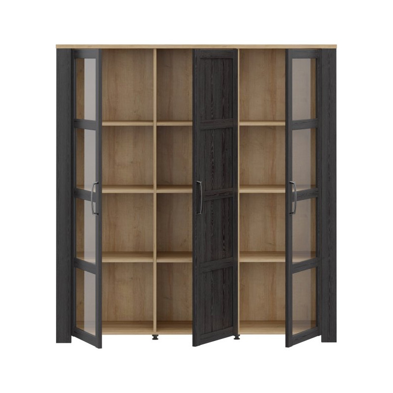 Wysoka witryna CHISBURY 150 cm czarny – Meble Forte