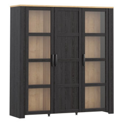 Wysoka witryna CHISBURY 150 cm czarny – Meble Forte