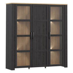 Wysoka witryna CHISBURY 150 cm czarny – Meble Forte