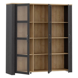 Wysoka witryna CHISBURY 150 cm czarny – Meble Forte