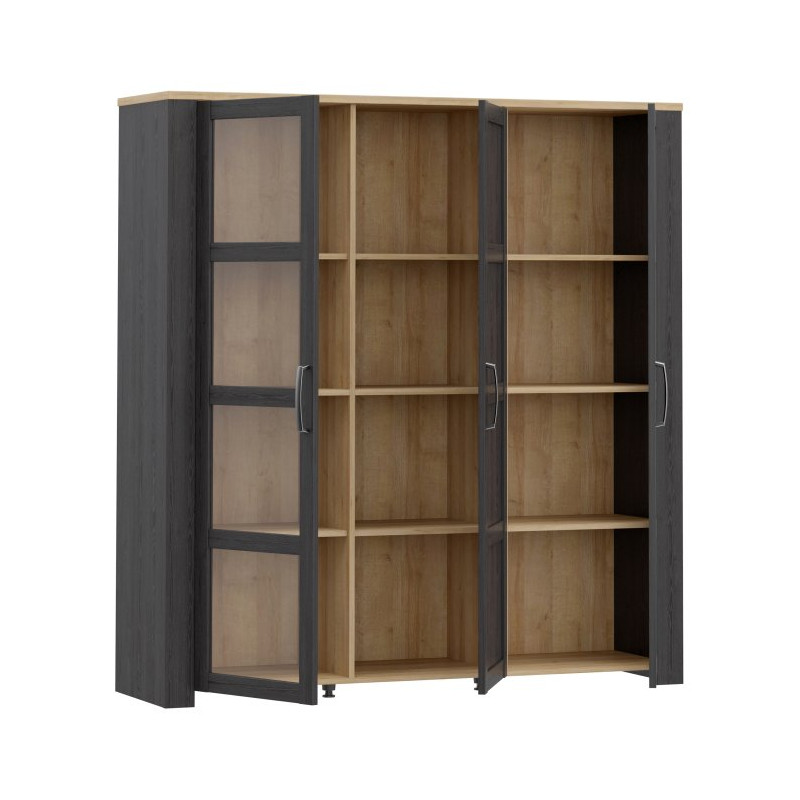 Wysoka witryna CHISBURY 150 cm czarny – Meble Forte