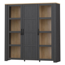 Wysoka witryna CHISBURY 150 cm czarny – Meble Forte