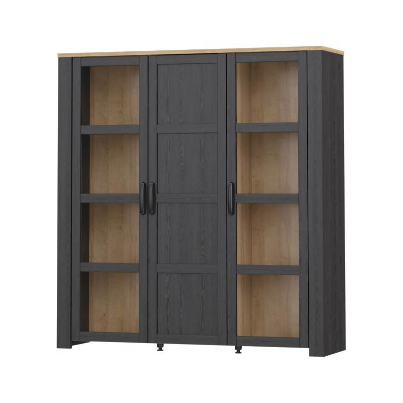 Wysoka witryna CHISBURY 150 cm czarny – Meble Forte