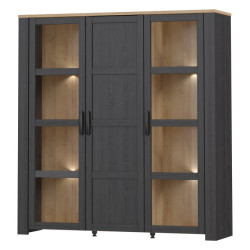 Wysoka witryna CHISBURY 150 cm czarny – Meble Forte