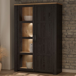 Wysoka witryna CHISBURY 110 cm czarny – Meble Forte