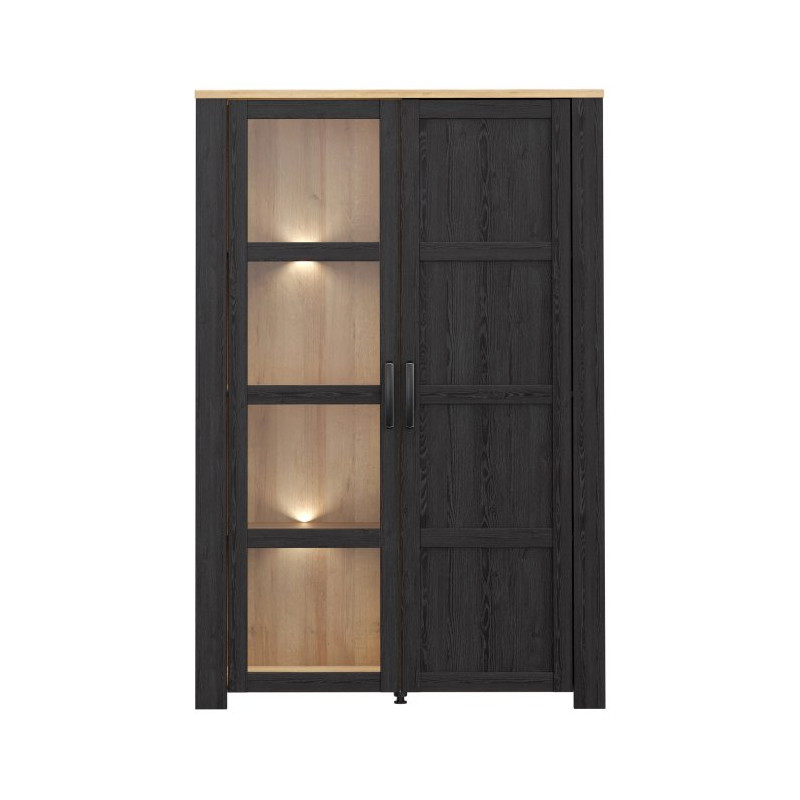 Wysoka witryna CHISBURY 110 cm czarny – Meble Forte