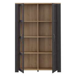 Wysoka witryna CHISBURY 110 cm czarny – Meble Forte